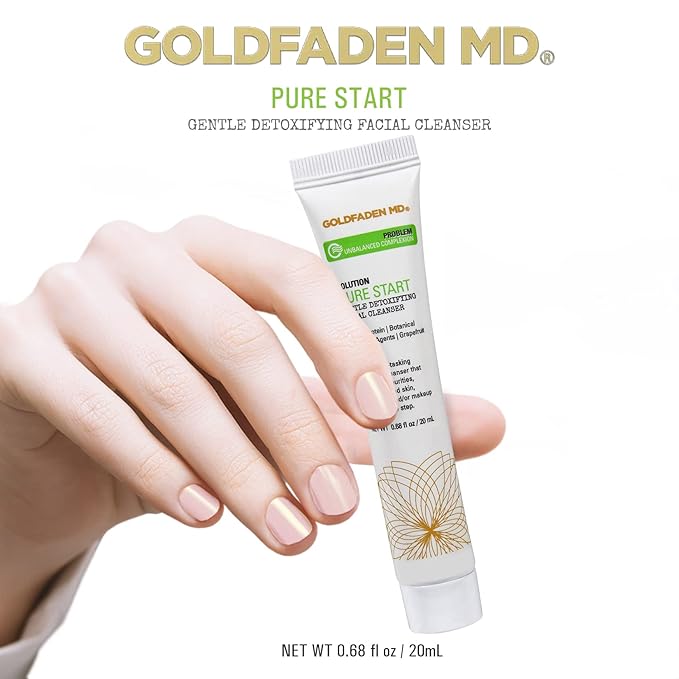 GOLDFADEN MD Pure Start Gentle Detoxifying Natural Facial Cleanser Grapefruit Peel Oil, Organic Red