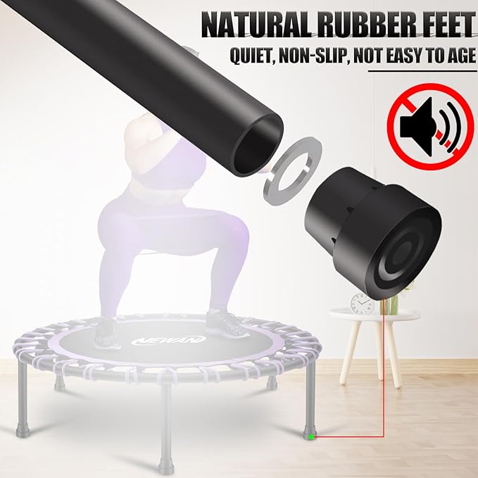 Newan 40"-48" Silent Mini Trampoline Fitness Trampoline Bungee Rebounder Jumping Cardio Trainer