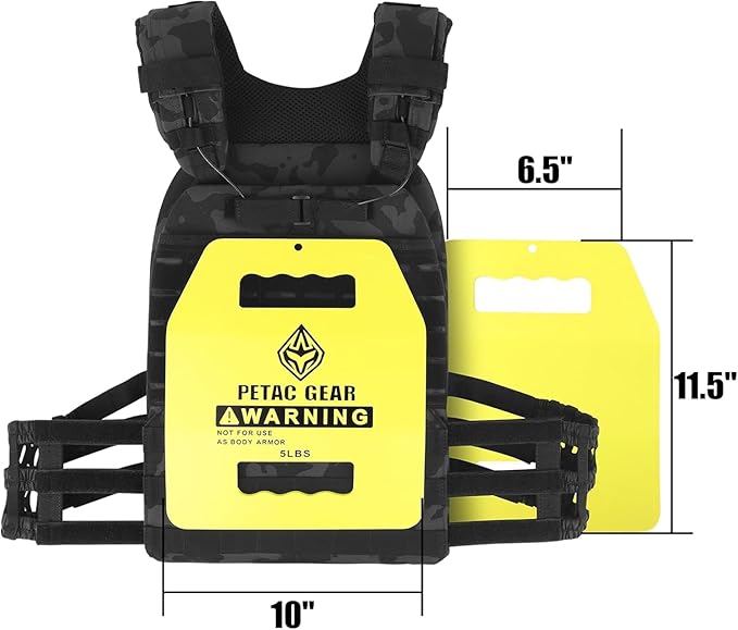 PETAC GEAR Tactical Weights Plates For Weighted Vest For Men Workout,5/10/15/20 LBS Weight Strength