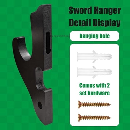 Sword Holder Wall Mount 1-Tier Hook Katana Holder Adjustable Display Hanger for Samurai Sword Tanto
