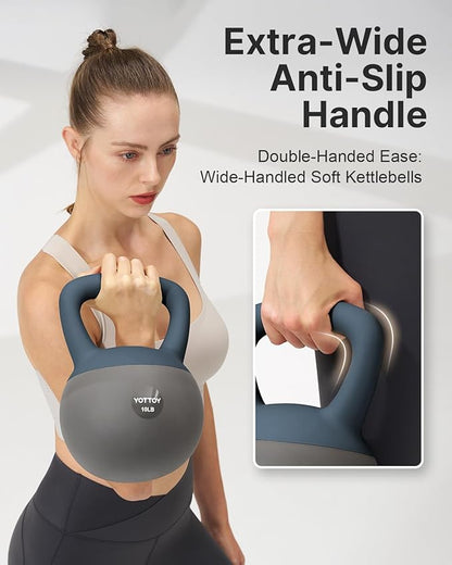 YOTTOY Soft Kettlebell, Set for Strength Training Kettlebells & Home Workouts, Soft-Sided Cushioned