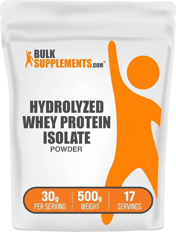 BulkSupplements.com Hydrolyzed Whey Protein Isolate Powder - Whey Isolate Protein - Unflavored &