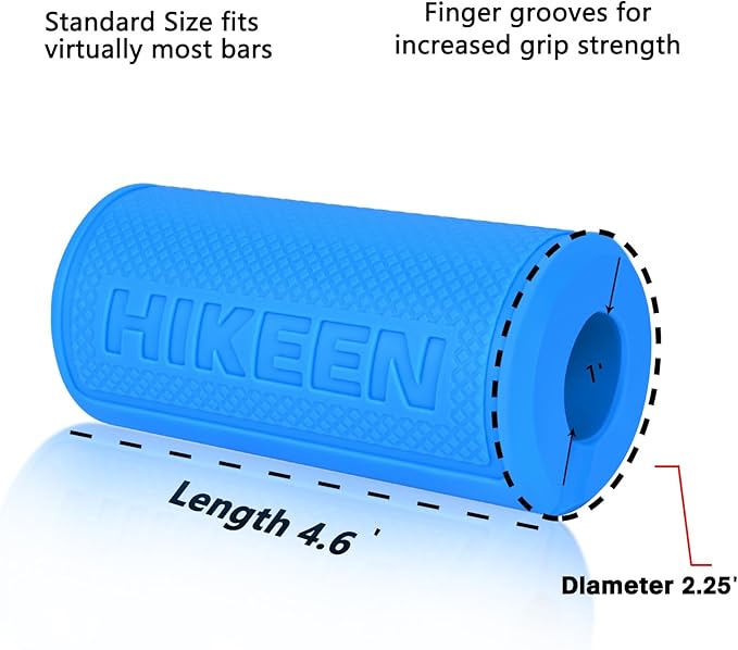 Hikeen Thick Bar Dumbbell Grips,Non Slip Hard Rubber Barbell Grips,Grips for Weight Lifting, Muscle