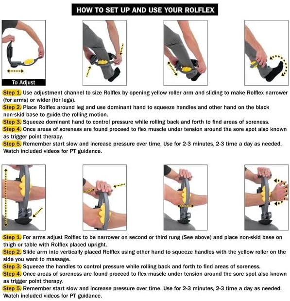 Rolflex Arm & Leg Massager Roller ??Muscle Roller to Address Golfer?™s Elbow, Tennis Elbow, Carpal