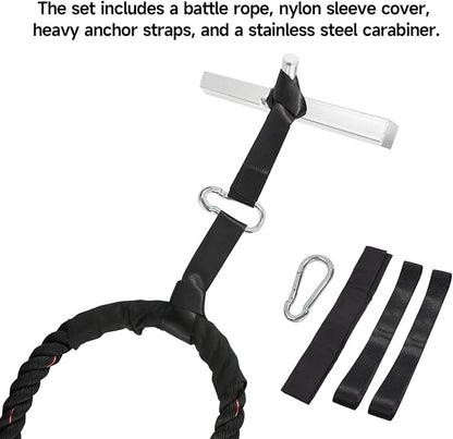 GSE Games & Sports Expert Gym Battle Rope, Heavy-Duty Workout Ropes for Indoor & Outdoor Workout