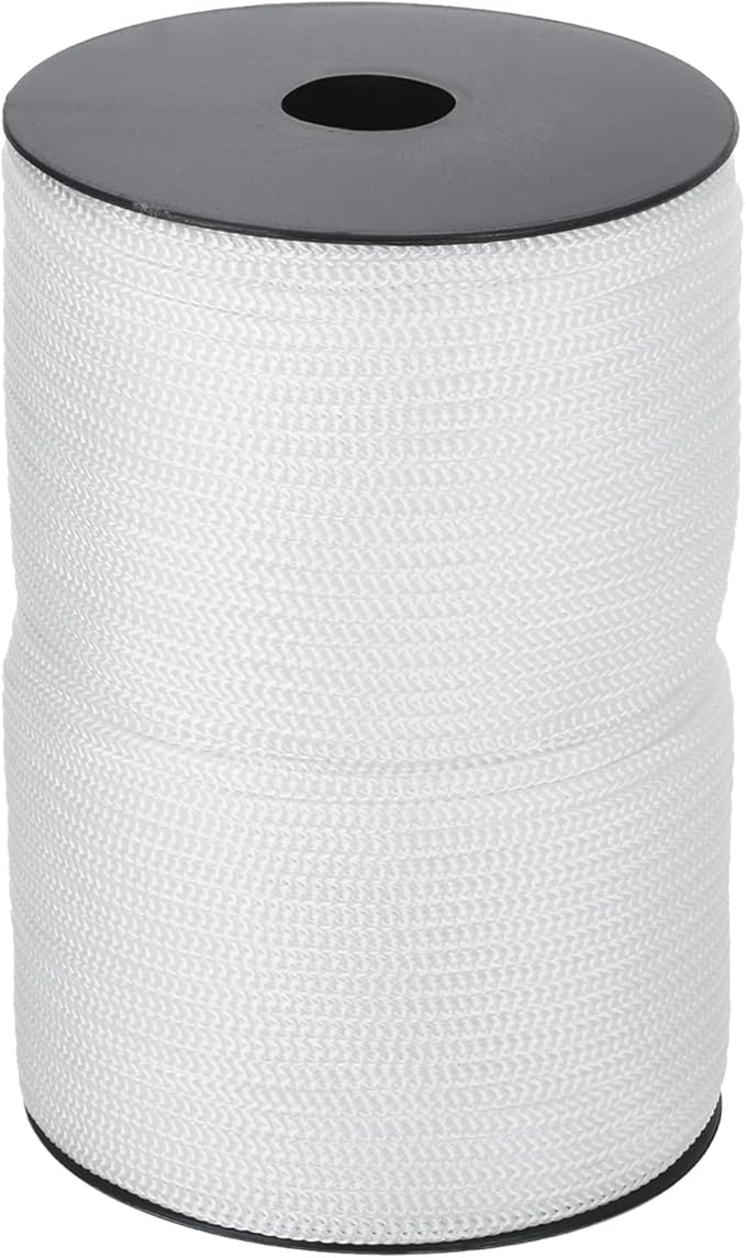 MECCANIXITY 5/32 Inch Polypropylene Rope Braided Ropes, 328ft Camping Rope Hollow Utility Cord for