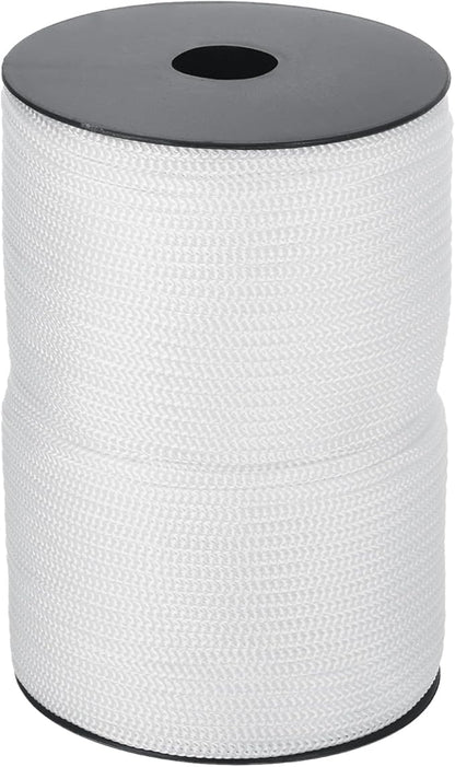 MECCANIXITY 5/32 Inch Polypropylene Rope Braided Ropes, 328ft Camping Rope Hollow Utility Cord for