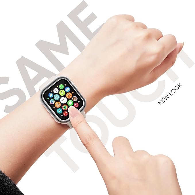 Compatible for Apple Watch Band 38mm and Case with Screen Protector, Soft Silicone Sport Strap