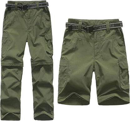 Boy’s Convertible Hiking Pants Lightweight Quick Dry Zip Off Pants for Kids Youth Outdoor UPF 50+