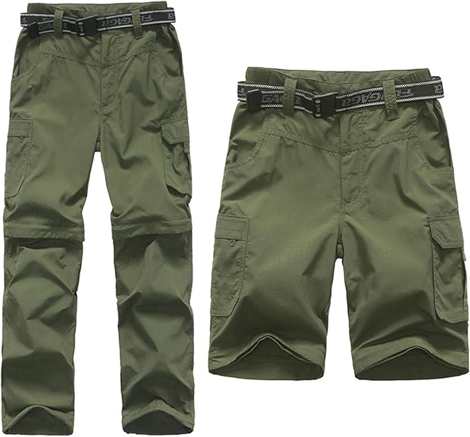 Boy’s Convertible Hiking Pants Lightweight Quick Dry Zip Off Pants for Kids Youth Outdoor UPF 50+