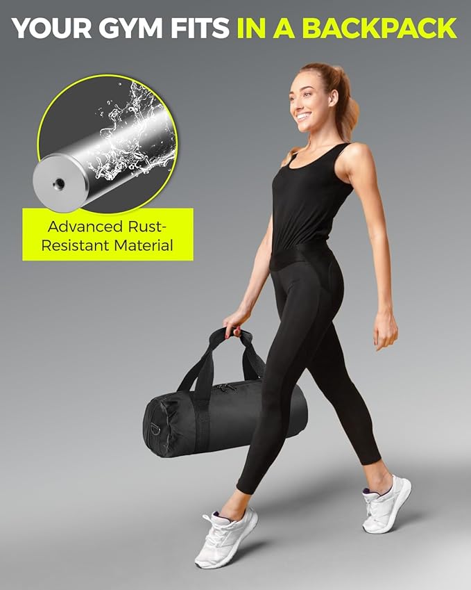 DASKING 4ft/4.9ft Barbell, 1-Inch Standard Detachable Bar, Portable Strength Training Bar for