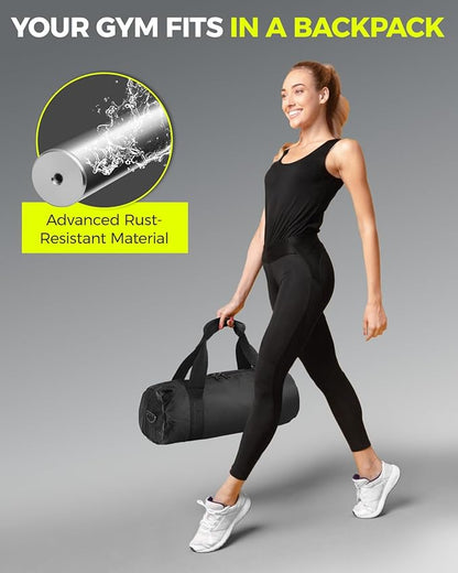 DASKING 4ft/4.9ft Barbell, 1-Inch Standard Detachable Bar, Portable Strength Training Bar for