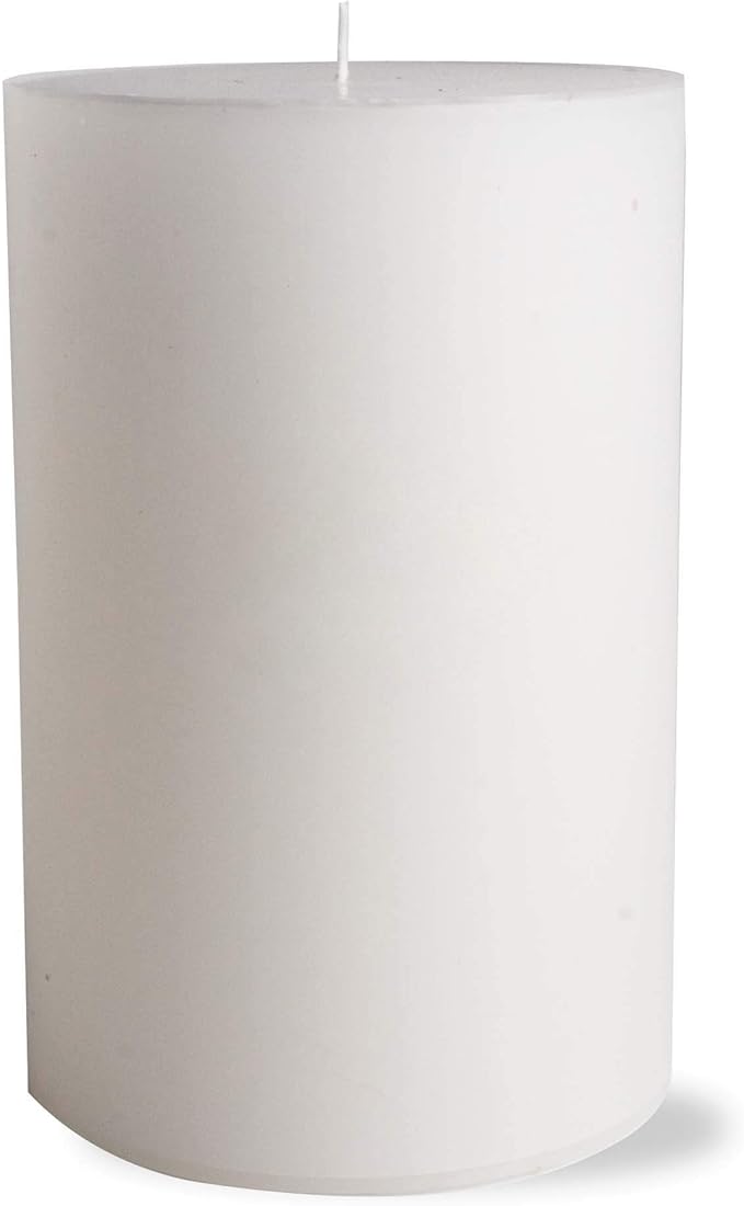 TAG Chapel 4X6 White Pillar Paraffin Wax Candle Unscented Drip-Free Long Burning 130 Hours for Home