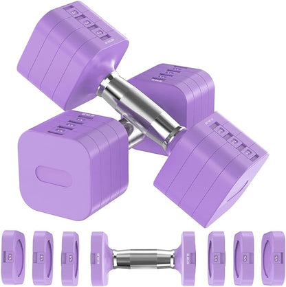 22LBS Adjustable Dumbbells Set, Adjustable Weight Dumbbells with 4 Levels 4.4lb, 6.6lb, 8.8lb