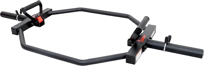 Sunny Health & Fitness Strength Training Olympic Hex Bar Barbell, High Load Capacity, Swivel