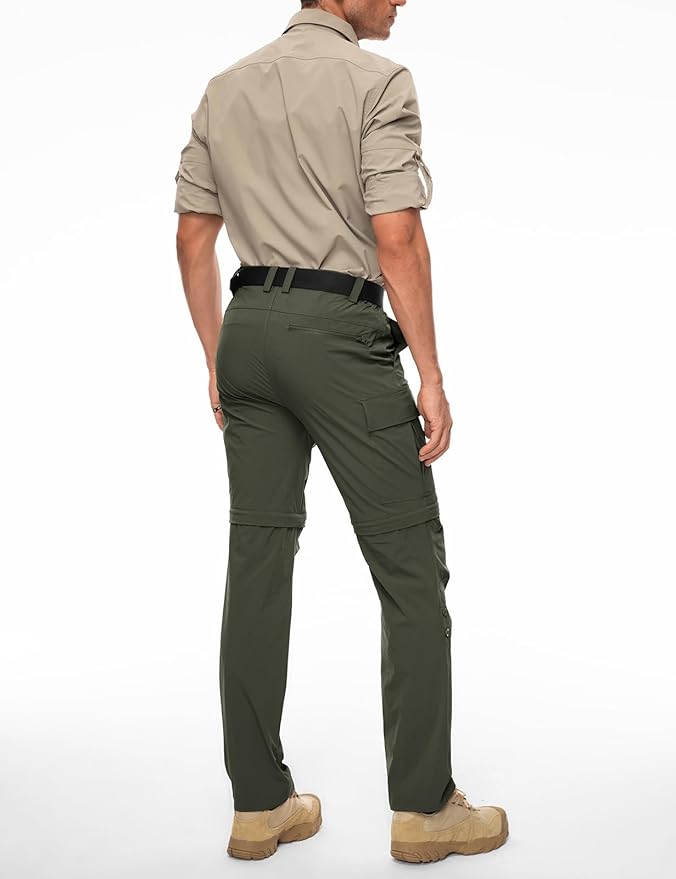 Wespornow Men's-Convertible-Hiking-Pants Quick Dry Lightweight Zip Off Breathable Cargo Pants for