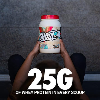 GHOST Whey Protein Powder, Milk Chocolate - 2LB, 25G of Protein - Whey Protein Blend - ­Post