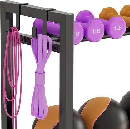 3-Tier Adjustable Dumbbell Rack Heavy Duty Metal Storage Rack, Dumbbell Weight Rack and Kettlebells