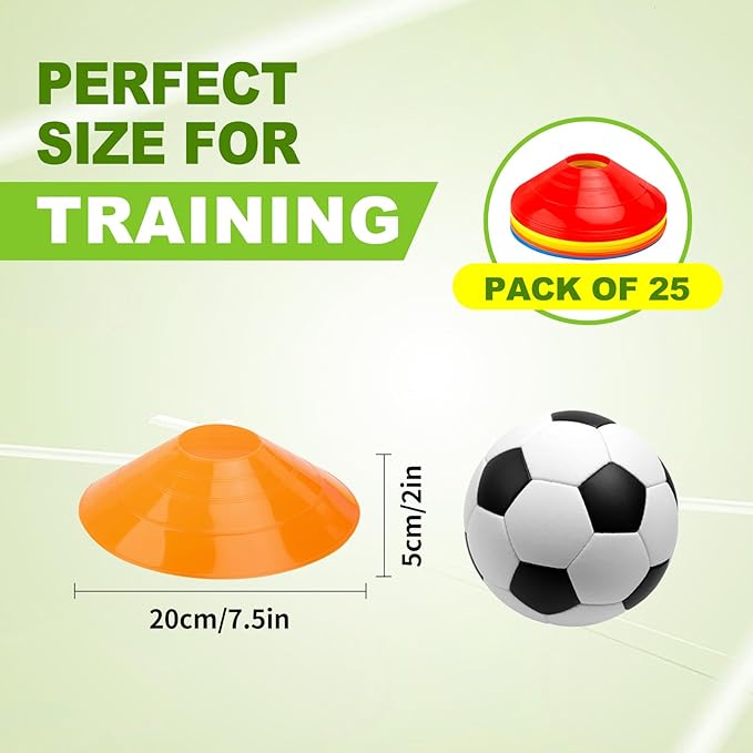 Ashsajkd(Set of 25/50/100 - Agility Soccer Cones with Carry Bag and for ï¼?Football Cones for