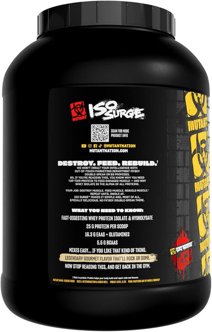 Mutant ISO Surge Whey Protein Isolate Powder Acts Fast to Help Recover, Build Muscle, Bulk and