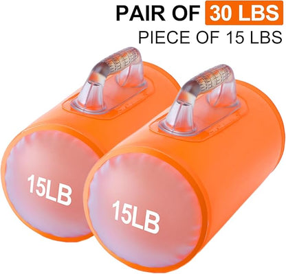 Water Dumbbells, Water Filled Training Dumbbells, Travel Weights Set, Adjustable Weights to 4-30