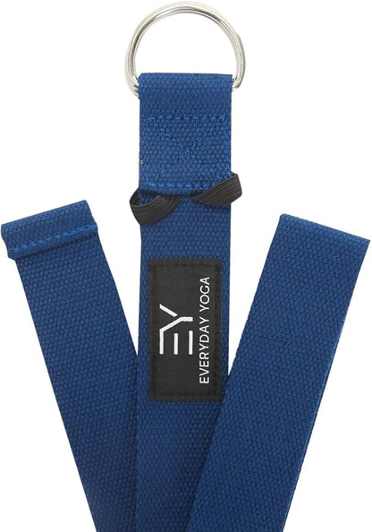 Everyday Yoga Super Strong Strap with Metal D-ring Buckle - Improve Flexibility, Stretching, and