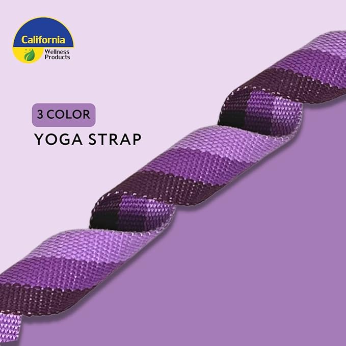 California Yoga Strap | Yoga Belt with Safe Adjustable D-Ring Buckle for Pilates | Stretching Strap