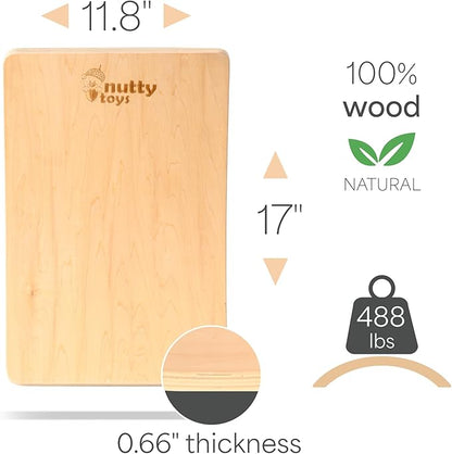 NUTTY TOYS Montessori Wooden Wobble Board for Kids & Adults -100% Natural Wood Balance Board