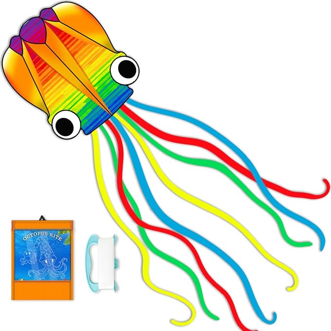 Xida Octopus Kite for Kids Ages 4-8, Professional Kites for Beginners and Adults, Easy to Fly Beach