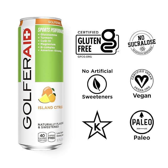 GOLFERAID Performance Blend, Up Your Golf Game, No Caffeine, Glucosamine, Turmeric, MSM, CoQ10
