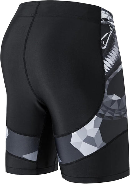 HUGE SPORTS Men's Rash Guard Swim Shorts Compression Swimming Jammer Cool Dry Active Swimsuit