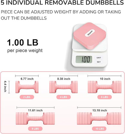 Adjustable Dumbbell Set for Women Men 16LB 20LB Hand Weights Dumbbells Sets Woman Exercise Fitness