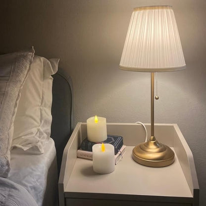 3x3 Flickering Flameless Candles Set of 2,3 inch Real Wax LED 600 Hours Battery Candles with Timer