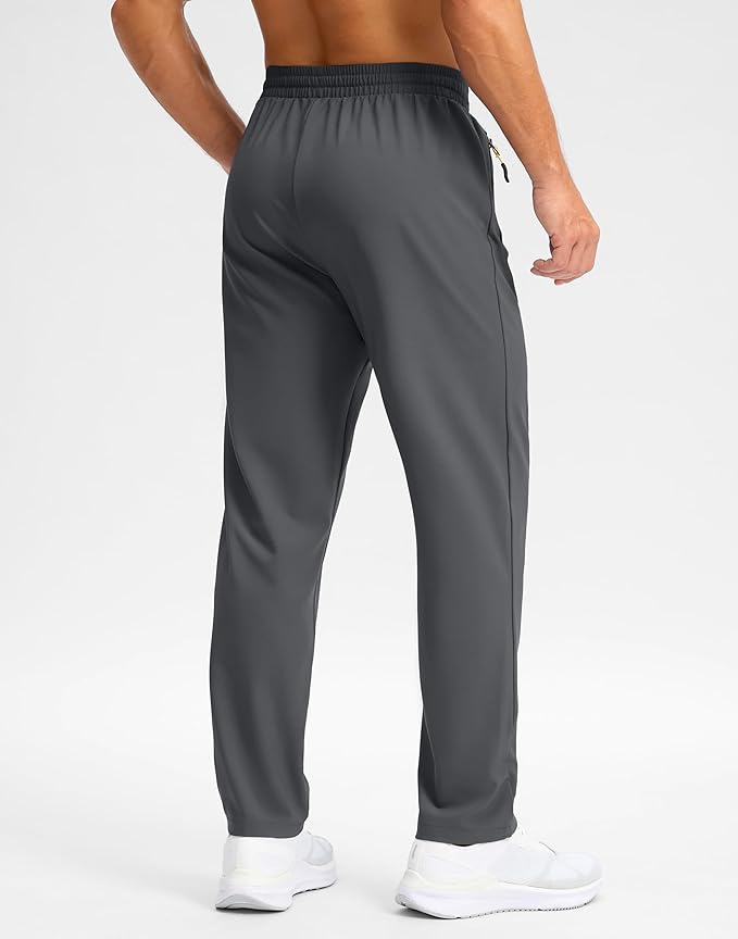 Pudolla Men's Lightweight Hiking Pants Quick-Dry Outdoor Sweatpants with Zipper Pockets for Casual