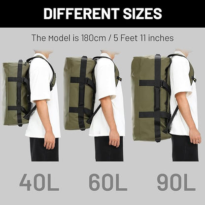MIER Water Resistant Backpack Duffle Heavy Duty Convertible Duffle Bag with Backpack Straps for
