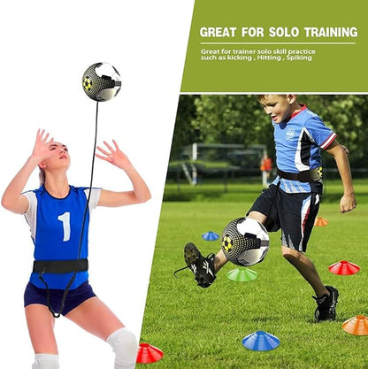 Soccer Speed Agility Training Set - 20FT Agility Ladder 12/16 Sports Cones and Soccer Kick Trainer