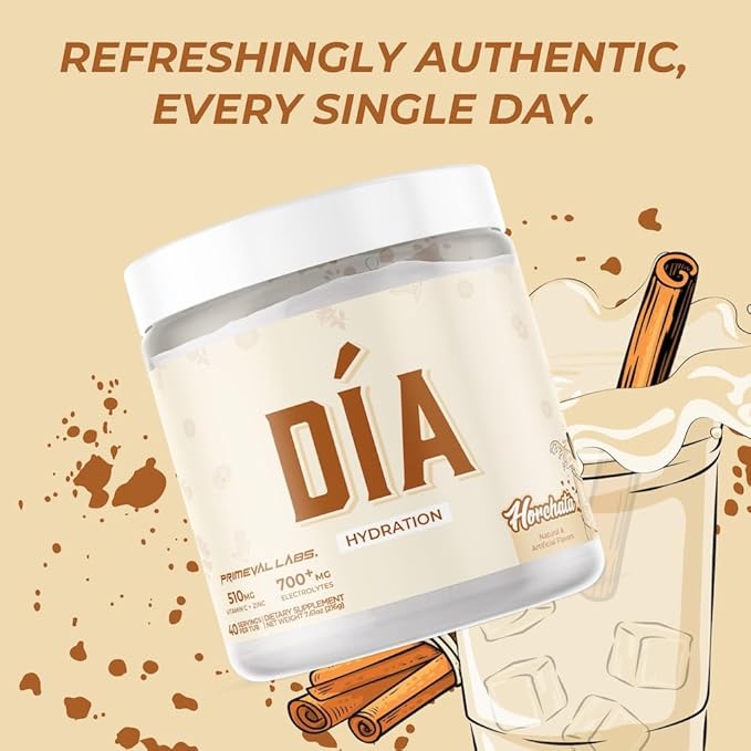 Primeval Labs Dia Hydration Electrolyte Powder | Vitamin C + Zinc, Taurine & Electrolytes | Low