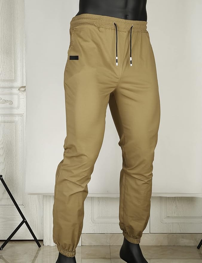 Men Joggers Chino Cargo Pants Hiking Outdoor Recreation Pants Twill Fitness Track Jogging Pants