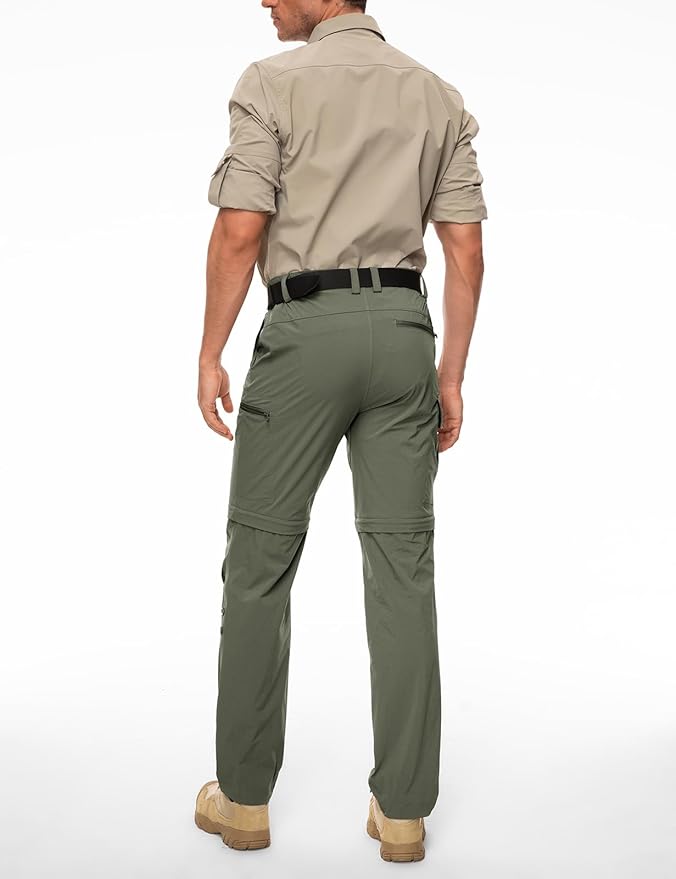Wespornow Men's-Convertible-Hiking-Pants Quick Dry Lightweight Zip Off Breathable Cargo Pants for