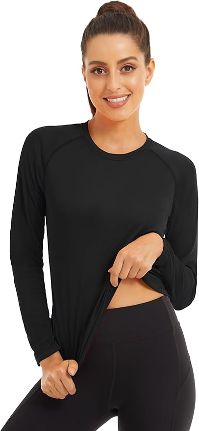 MAGCOMSEN Women's 2 Pack Long Sleeve Shirts UPF 50+ Sun Protection Quick Dry Swim Shirt for Rash