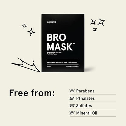 BRO MASK Korean Face Mask for Men: Premium Mens Face Mask Skin Care & Facial Anti Aging Sheet Masks
