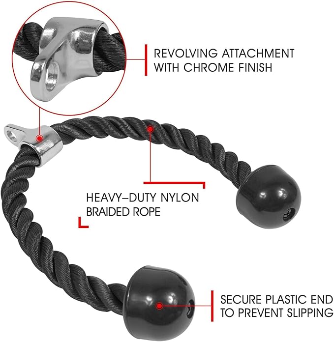 Yes4All Tricep Press Down Cable Machine Attachment Set, LAT Pulldown Attachment, Cable Machine