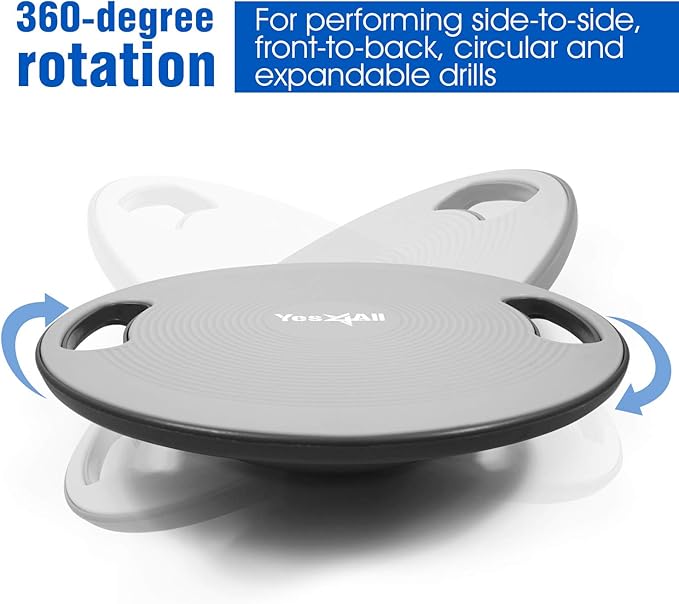 Yes4All Upgraded Wobble Balance Board, 16.34" TPE Non-slip, Stability Board for Home Gym, Standing