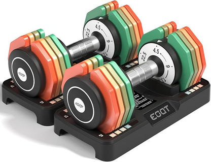 Adjustable Dumbbells Set/Single, 12.5LB/22.5LB/55LB 5 in 1 Free Adjustable Dumbbell Set with