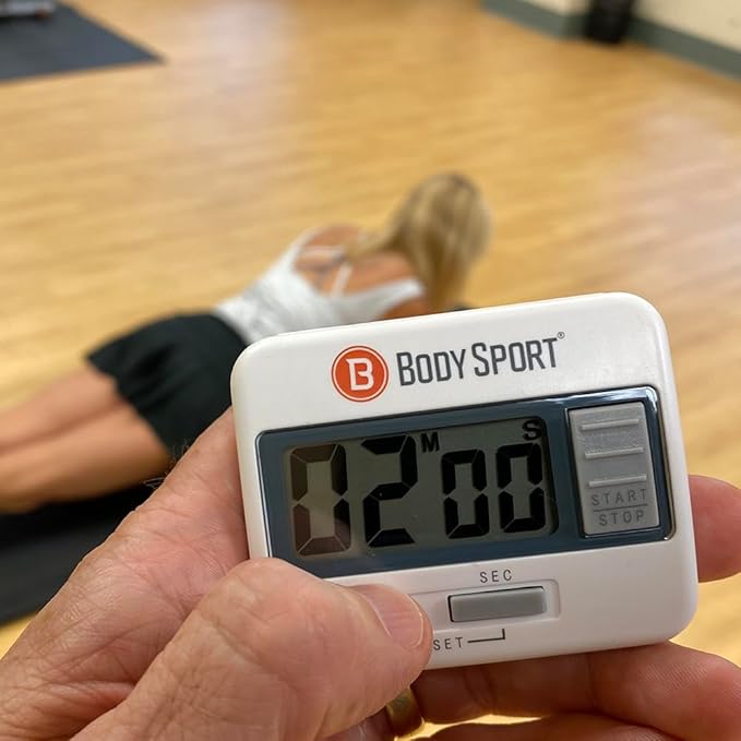 Body Sport Digital Timer Stopwatch for Fitness & Exercise Routines - Easy to Use, Battery Operated