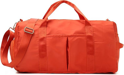 KARRESLY Sports Gym Bag for Women Travel Duffel Bag with Wet Pocket and Shoes Compartment for