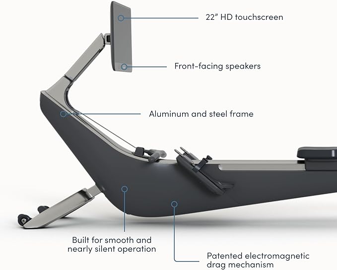 Hydrow Origin Rowing Machine with Immersive 22" HD Rotating Screen - Stows Upright | Live and