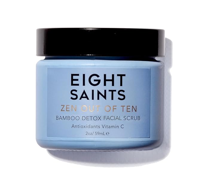 Eight Saints Zen Out Of Ten Bamboo Detox Face Scrub Exfoliator, Natural and Organic Daily