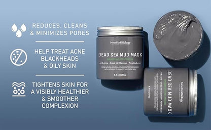 New York Biology Dead Sea Mud Mask for Face and Body | with Tea Tree | Spa Quality Pore Refiner for