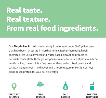 Sprout Living Organic Pea Protein Powder, Unflavored, 20 Grams of Plant Based Organic Protein
